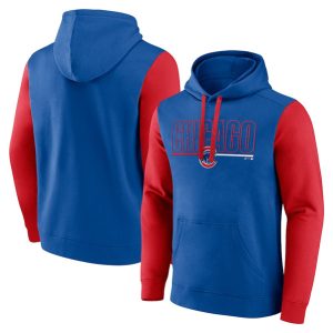 Chicago Cubs Royal Outline Fleece Pullover Hoodie