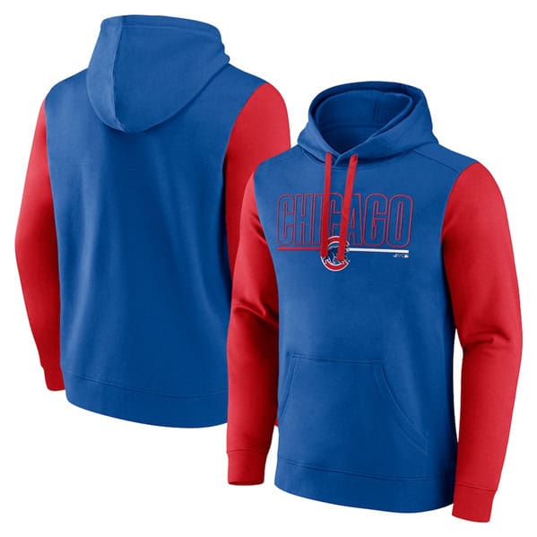 Chicago Cubs Royal Outline Fleece Pullover Hoodie