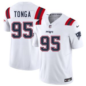 New England Patriots #95 Khyiris Tonga White 2025 F.U.S.E. Vapor Limited Stitched Jersey