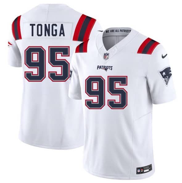 New England Patriots #95 Khyiris Tonga White 2025 F.U.S.E. Vapor Limited Stitched Jersey