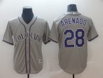 Colorado Rockies #28 Nolan Arenado "Nado" Grey Cool Base Stitched Jersey