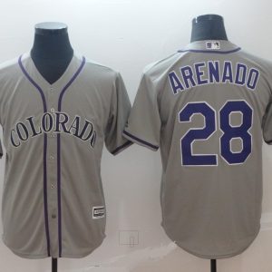 Colorado Rockies #28 Nolan Arenado "Nado" Grey Cool Base Stitched Jersey