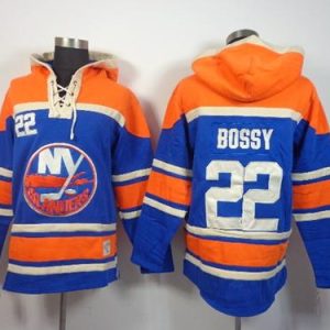 Islanders #22 Mike Bossy Baby Blue Sawyer Hooded Sweatshirt Stitched Jersey