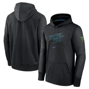 Tampa Bay Rays Black 2024 City Connect Collection Practice Performance Pullover Hoodie