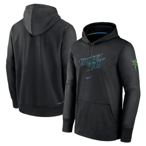 Tampa Bay Rays Black 2024 City Connect Collection Practice Performance Pullover Hoodie
