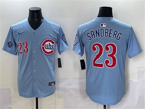 Chicago Cubs #23 Ryne Sandberg Blue 'Ryne Sandberg Tribute' Vapor Limited V2 Stitched Jersey