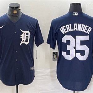 Detroit Tigers #35 Justin Verlander Navy Cool Base Stitched Jersey