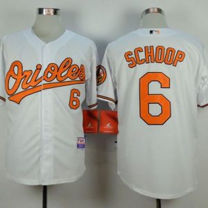 Orioles #6 Jonathan Schoop White Cool Base Stitched Jersey