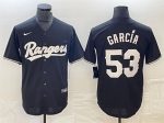 Texas Rangers #53 Adolis Garc¨ªa Black Cool Base Stitched Jersey