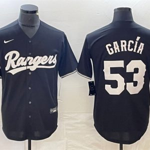 Texas Rangers #53 Adolis Garc¨ªa Black Cool Base Stitched Jersey