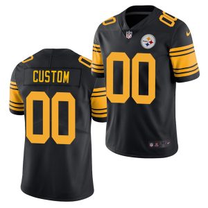 Steelers Customized Black Custom Limited Stitched Jersey