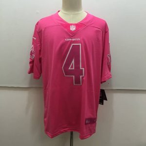 Dallas Cowboys #4 Dak Prescott Pink Limited Rush Stitched Nike Jersey