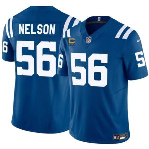 Indianapolis Colts #56 Quenton Nelson Blue 2025 F.U.S.E. With 4-Star C Patch Vapor Limited Stitched Jersey