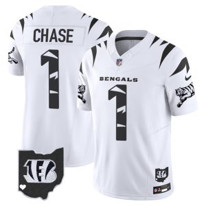 Cincinnati Bengals #1 Ja'Marr Chase White Limited F.U.S.E. Special Vapor Untouchable Limited Stitched Jersey