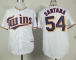 Twins #54 Ervin Santana White Home Cool Base Stitched Jersey