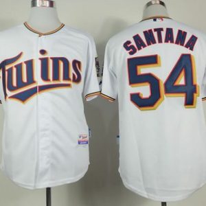 Twins #54 Ervin Santana White Home Cool Base Stitched Jersey