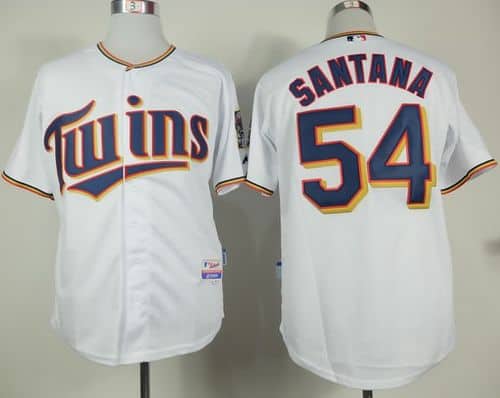 Twins #54 Ervin Santana White Home Cool Base Stitched Jersey