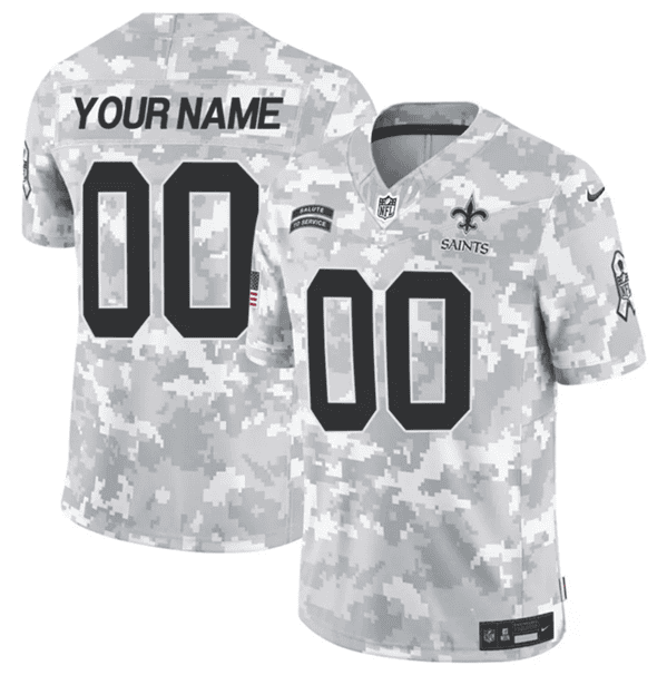 New Orleans Saints Custom Arctic Camo 2024 F.U.S.E. Salute To Service Limited Stitched Jersey