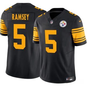 Pittsburgh Steelers #5 Jalen Ramsey Black 2025 F.U.S.E. Color Rush Vapor Limited Football Stitched Jersey