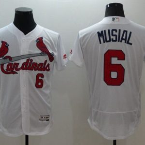 Cardinals #6 Stan Musial White Fashion Stars Stripes Flexbase Authentic Stitched Jersey