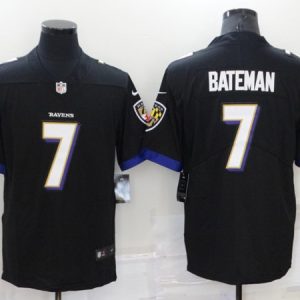 Baltimore Ravens #7 Rashod Bateman Black Vapor Untouchable Limited Stitched Jersey