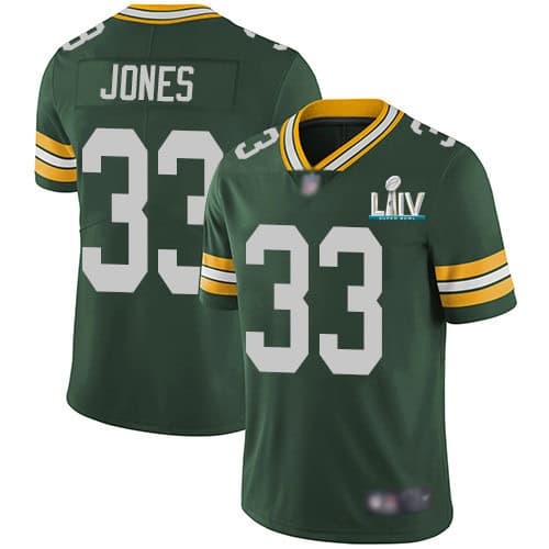 Green Bay Packers #33 Aaron Jones Green Super Bowl LIV Vapor Untouchable Stitched Limited Jersey