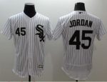White Sox #45 Michael Jordan White(Black Strip) Flexbase Authentic Collection Stitched Jersey