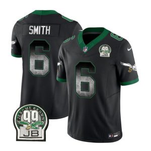 Philadelphia Eagles #6 DeVonta Smith Black 2023 F.U.S.E. Throwback Vapor Untouchable Limited Stitched Jersey