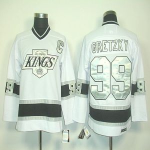 Kings #99 Wayne Gretzky White CCM Throwback Stitched Jersey