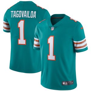 Miami Dolphins #1 Tua Tagovailoa Aqua Vapor Stitched Jersey