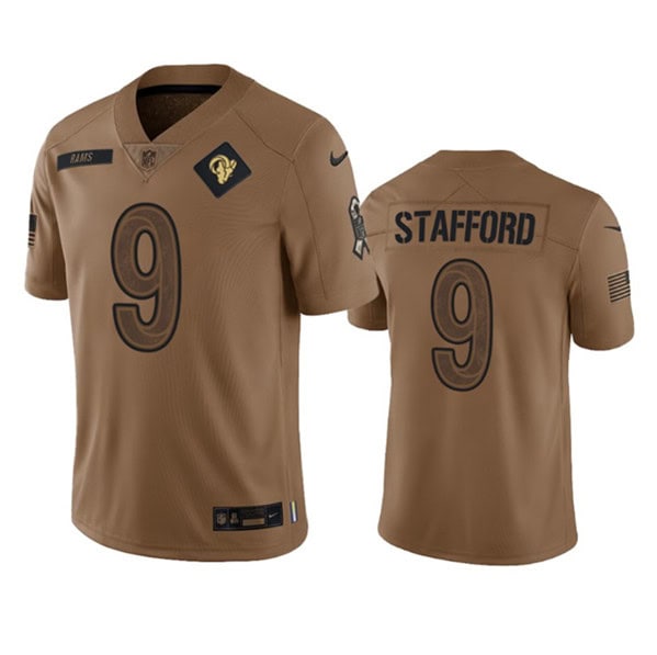 Los Angeles Rams #9 Matthew Stafford 2023 Brown Salute To Service Limited Stitched Jersey