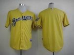 Brewers Blank Yellow Alternate Cool Base Stitched Jersey
