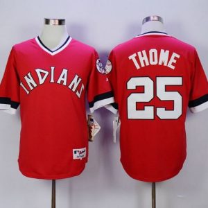 Indians #25 Jim Thome Red 1978 Turn Back The Clock Stitched Jersey