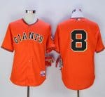Giants #8 Hunter Pence Orange Old Style "Giants" Stitched Jersey