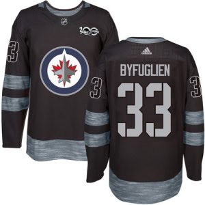 Jets #33 Dustin Byfuglien Black 1917-2017 100th Anniversary Stitched Jersey