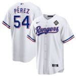 Texas Rangers #54 Mart¨ªn P¨¦rez White 2023 World Series Stitched Jersey