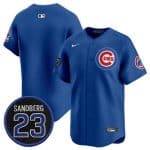 Chicago Cubs Blank Royal 'Ryne Sandberg Tribute' Vapor Limited V2 Stitched Jersey
