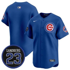 Chicago Cubs Blank Royal 'Ryne Sandberg Tribute' Vapor Limited V2 Stitched Jersey
