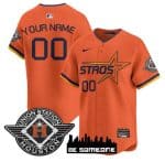 Houston Astros Custom Orange 2025 City Connect Limited Stitched Jersey