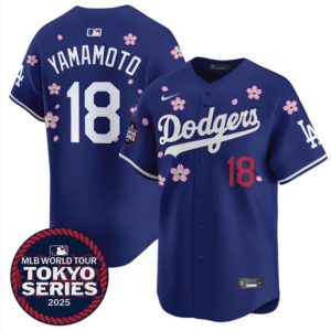 Los Angeles Dodgers #18 Yoshinobu Yamamoto Royal 2025 Tokyo Series Limited Stitched Jersey