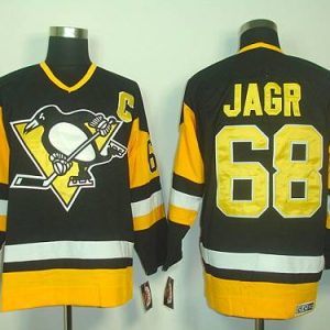 Penguins #68 Jaromir Jagr Black CCM Throwback Stitched Jersey