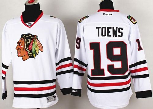Blackhawks #19 Jonathan Toews Stitched White Jersey