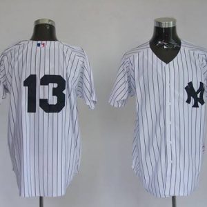 Yankees #13 Alex Rodriguez Stitched White Jersey