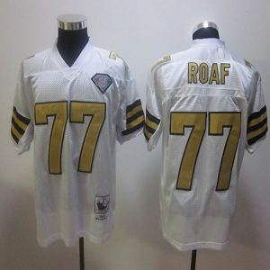 Mitchell And Ness Saints #77 Willie Roaf White Stitched Jersey