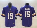 Minnesota Vikings #15 Josh Dobbs Purple Vapor Untouchable Limited Stitched Jersey