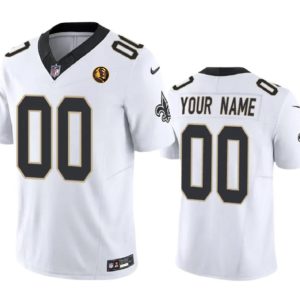 New Orleans Saints Custom White 2023 F.U.S.E. With John Madden Patch Vapor Limited Stitched Jersey