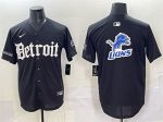 Detroit Lions Team Big Logo Black 'Motor Gothic Edition' Vapor Premier Limited Stitched Jersey