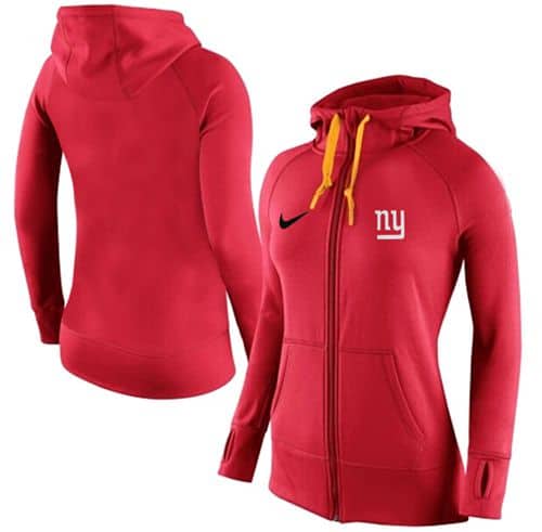 Nike New York Giants Full-Zip Performance Hoodie Red