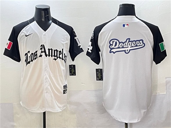 Los Angeles Dodgers Team Big Logo White Black Mexico 2025 LA Gothic Style With Fernando Patch Vapor Premier Limited Stitched Jersey