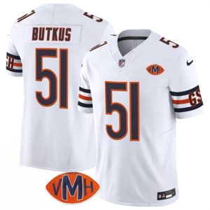 Chicago Bears #51 Dick Butkus White 2025 F.U.S.E. With VMH Patch Vapor Untouchable Limited Football Stitched Jersey